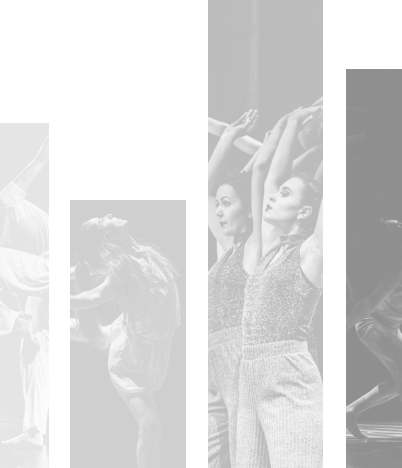 black and white dancer images knocked out in vertical frequency lines